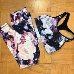 Old Navy Floral Leggings and Sports Bra Set - Multicolor